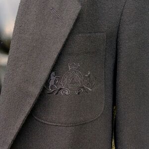 TFW (USA) MEN'S VINTAGE BLACK (1) BUTTON EMBROIDERED LUXURY BLAZER